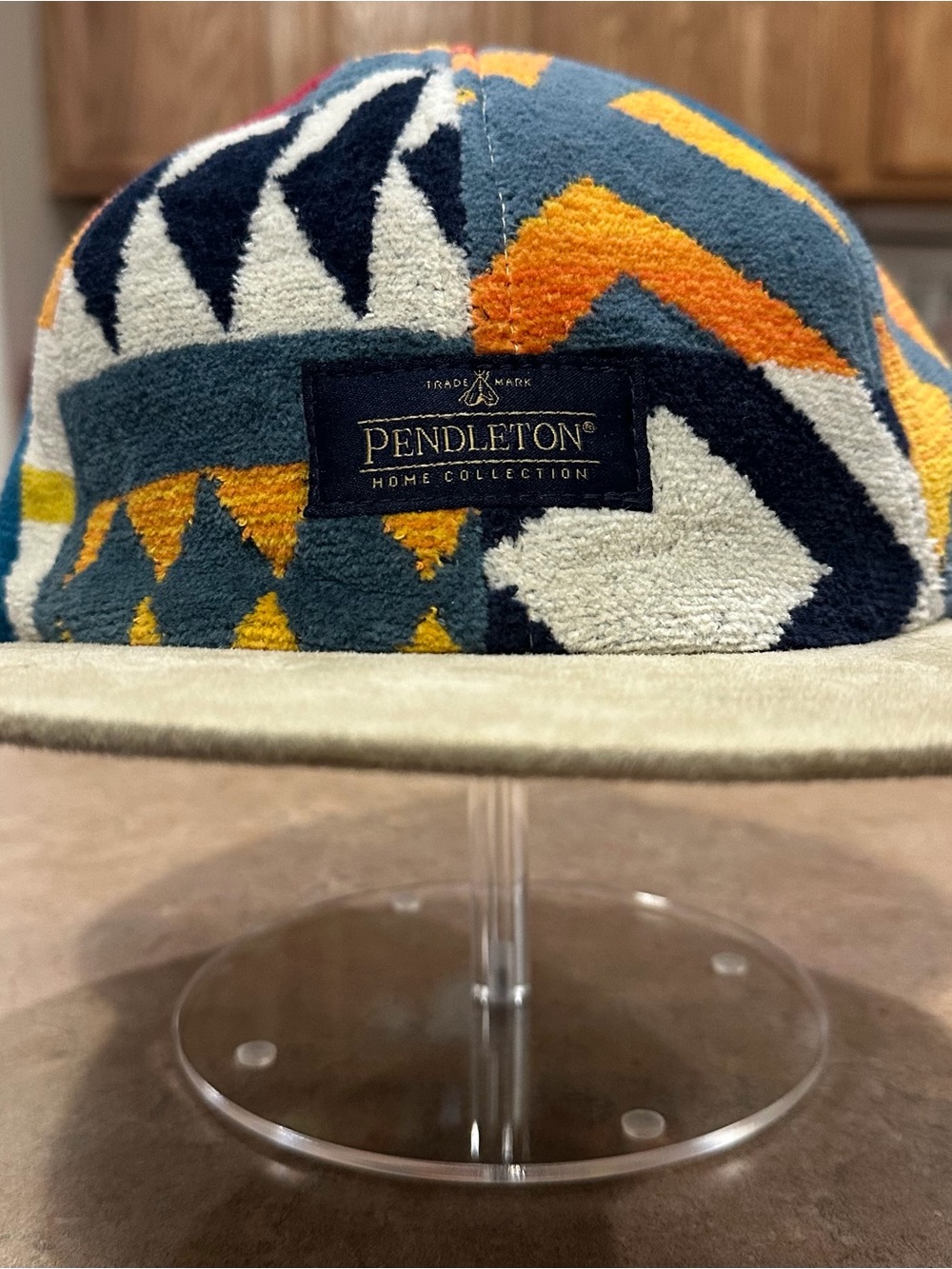 Custom Pendleton 5 Panel Strapback Hat made from Pendleton Towels